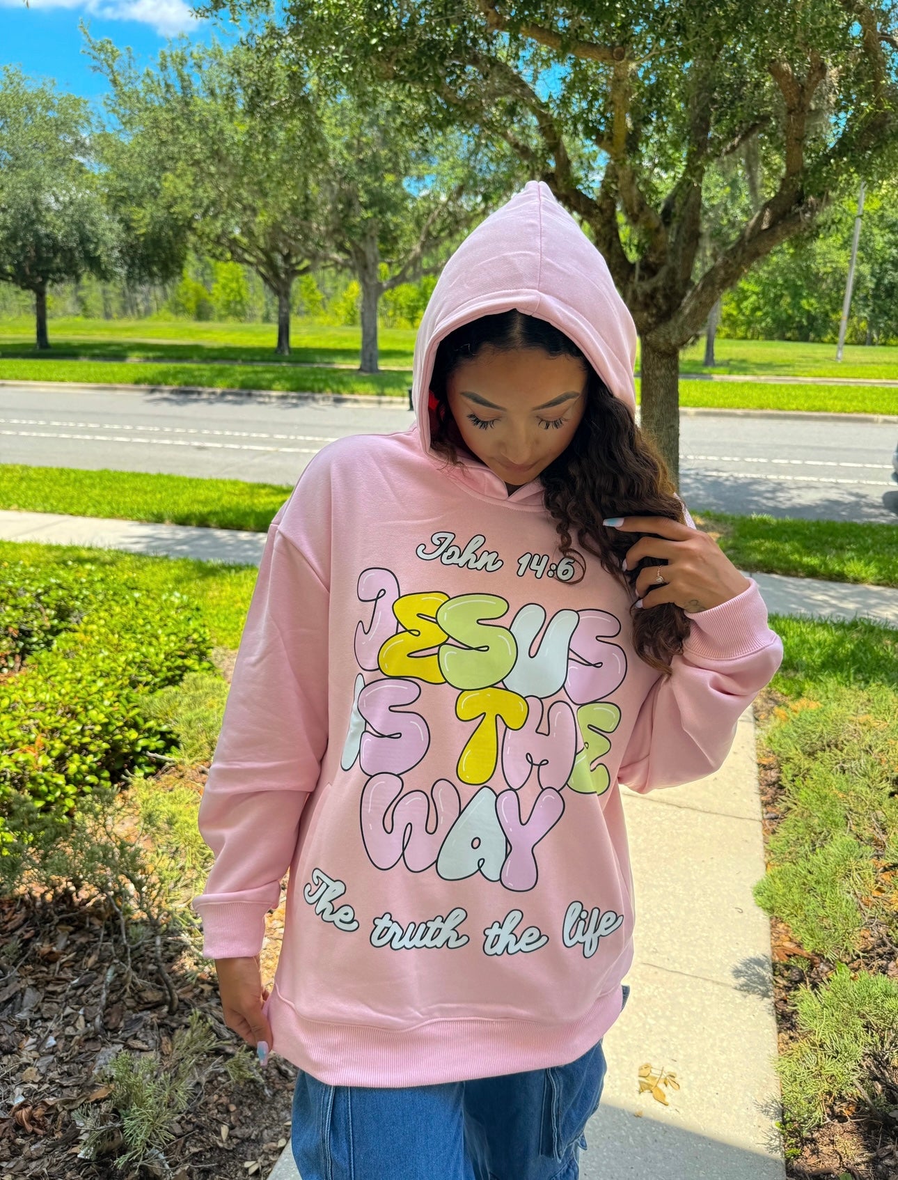 Pink Jesus Is The Way Unisex Hoodie